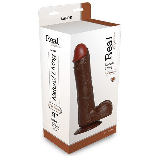 Naturalny wibrator na przyssawce z pilotem brązowy 23 cm