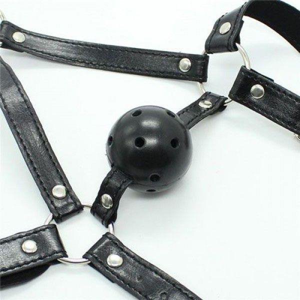 Knebel Imbracatura Viso con morso Head Harness+Ball Gag