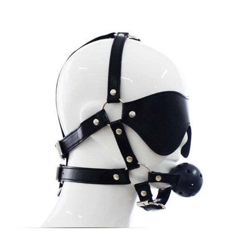 Mocna maska na oczy z kneblem Sado-Maso Harness