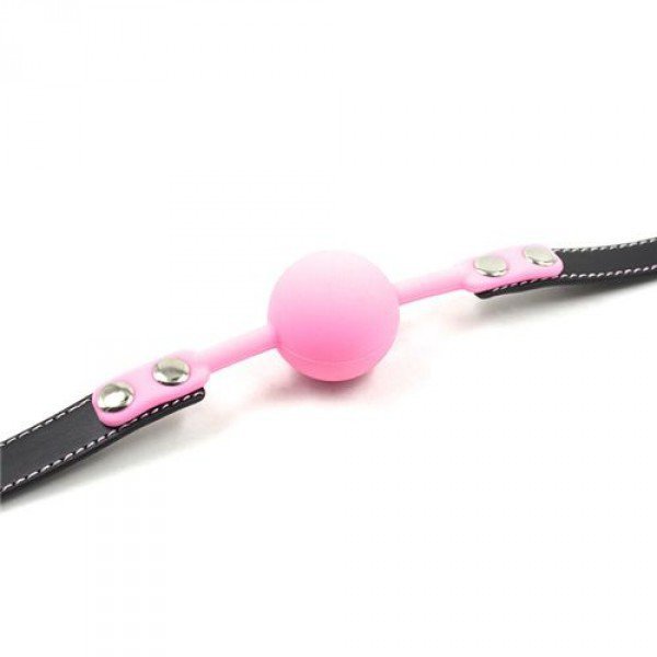 Knebel kulka ball gag + kłódka różowy