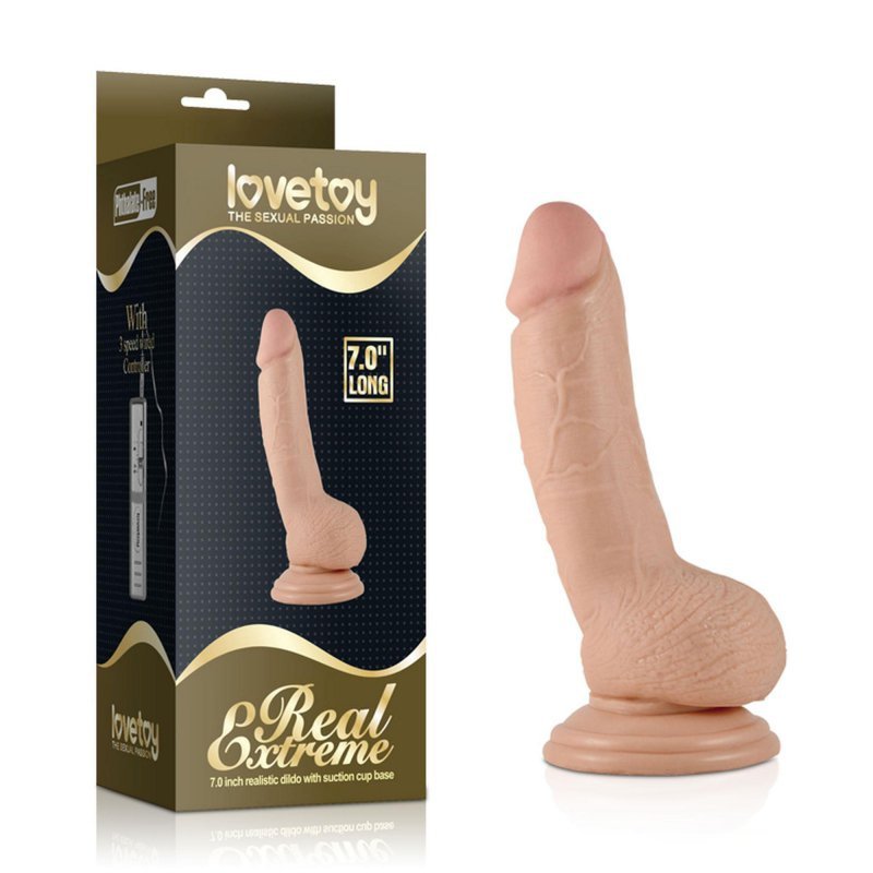Penis dildo na przyssawce wibrujące mega realistyczne Lovetoy17,8 cm