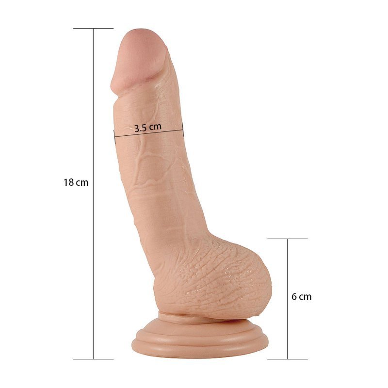 Penis dildo na przyssawce mega realistyczne Lovetoy17,8 cm