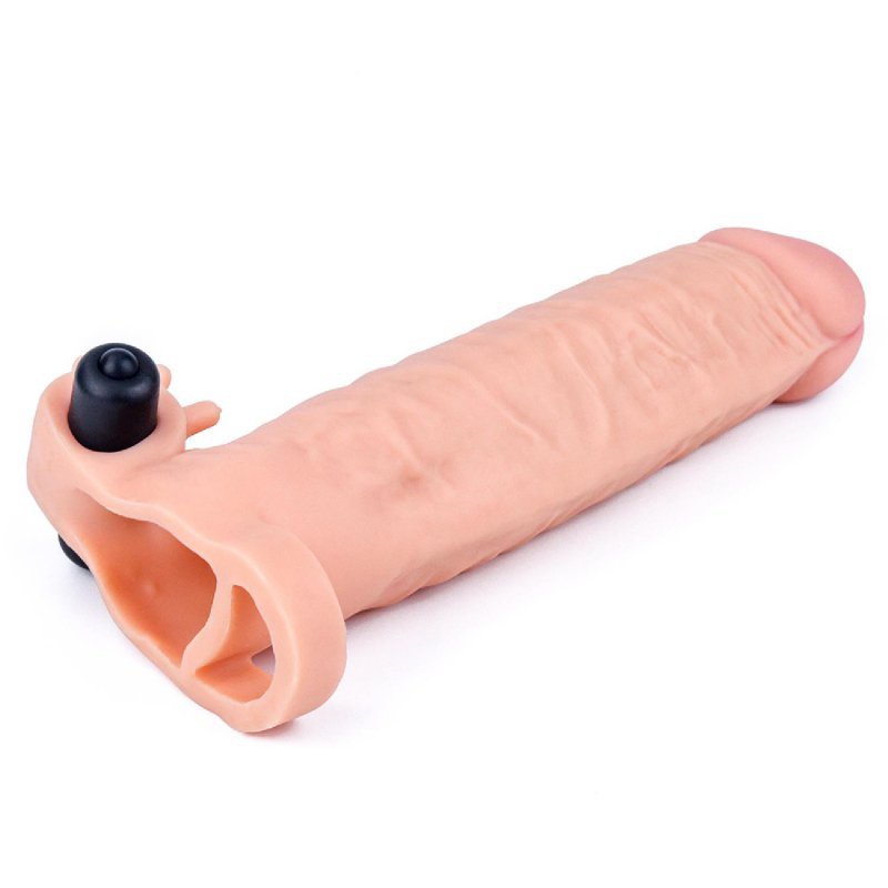 Add 2&quot; pleasure x tender vibrating penis sleeve flesh