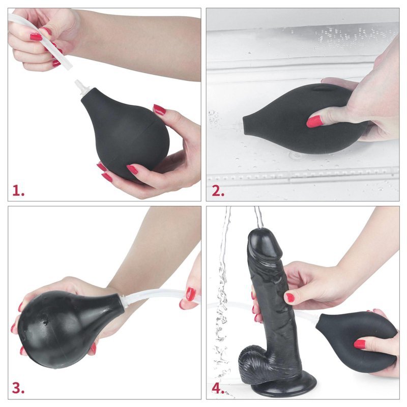 Dildo z wytryskiem Squirt Extreme Dildo - Black 27cm