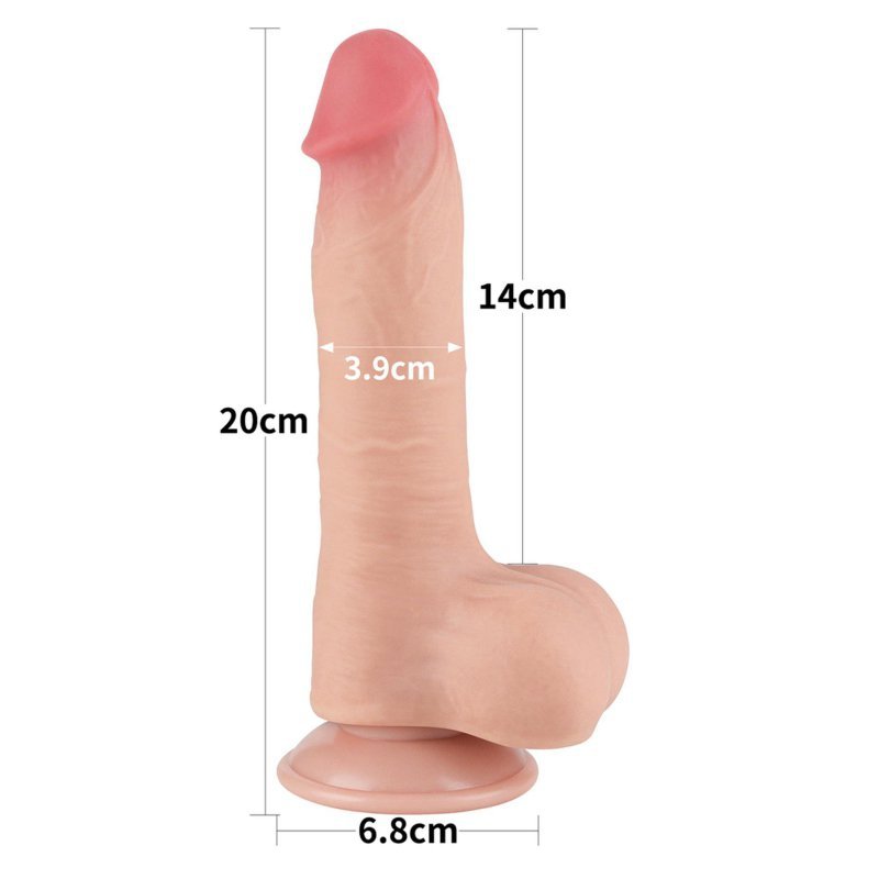 Dildo ruchoma skóra Sliding Skin Dual Layer Dong Flesh 20cm