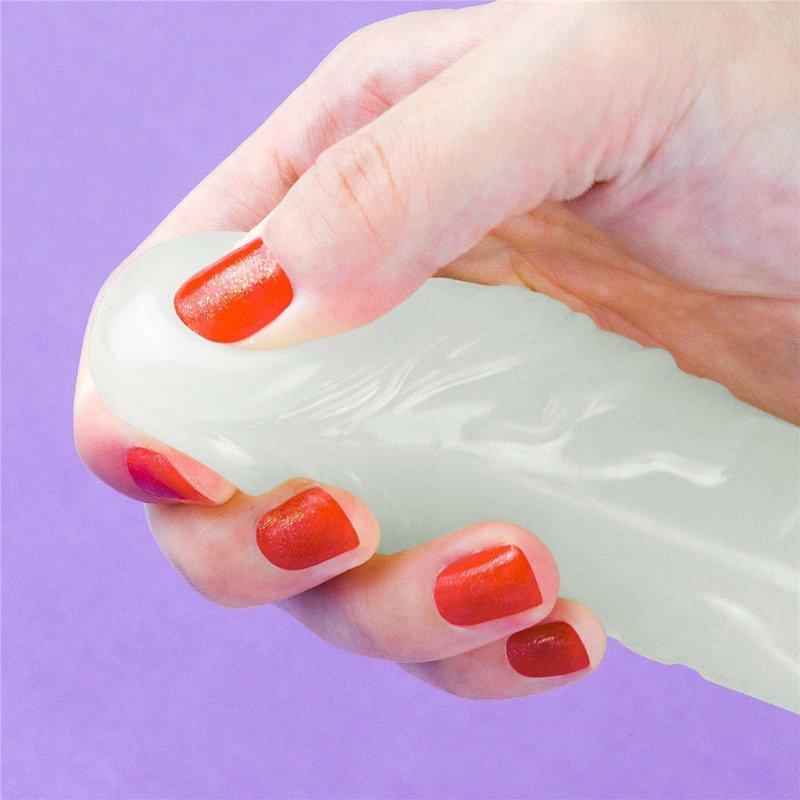 Dwustronne podwójne dildo świecące w ciemności 37 cm