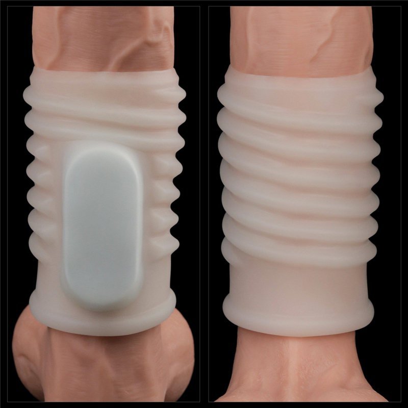 Wibrujący kołnierz na penisa Vibrating Spiral Knights Ring (White)
