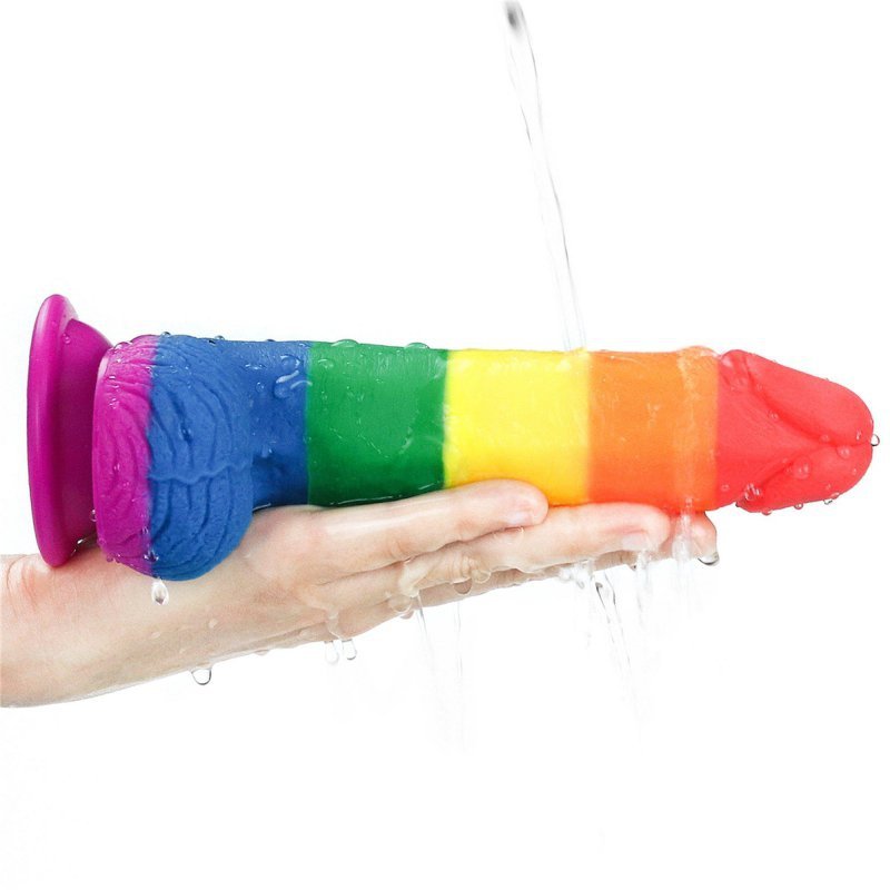 Kolorowy tęczowy dildo penis Lovetoy lgbt 19 cm