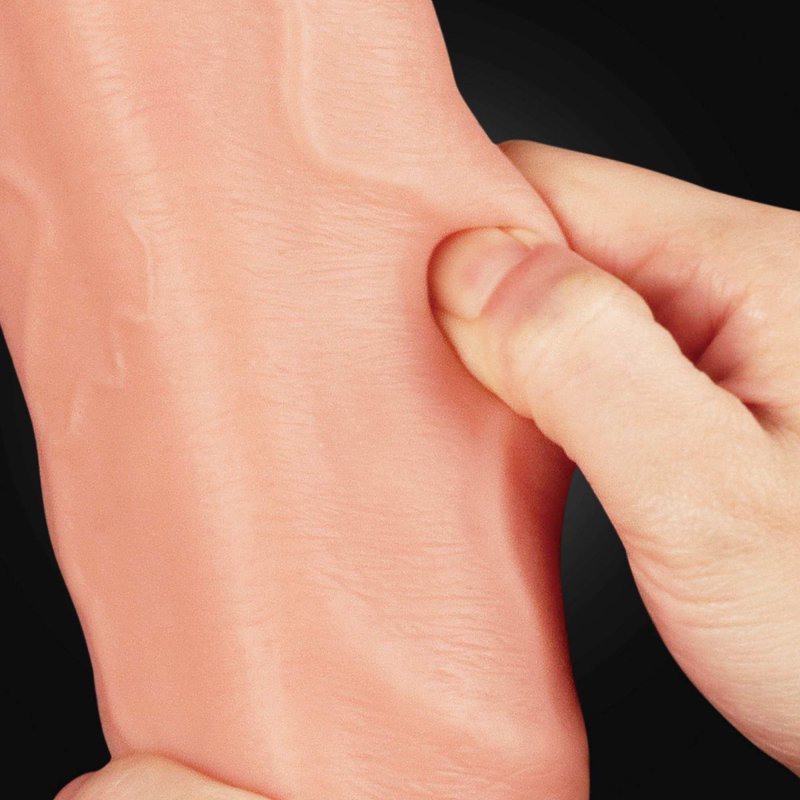 Dwuwarstwowe realistyczne dildo na przyssawce 30 cm