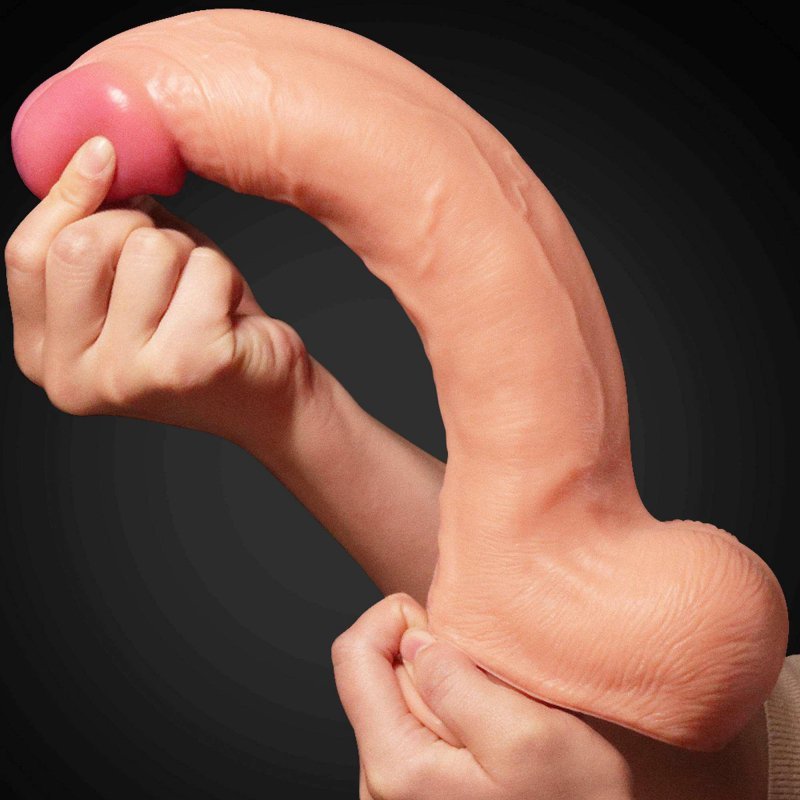 Dwuwarstwowe realistyczne dildo na przyssawce 30 cm