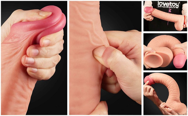 Ekskluzywny penis dildo Lovetoy podwójny silikon 30,5 cm