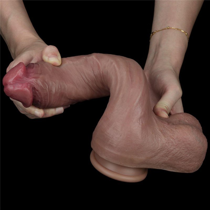 Ekskluzywny penis dildo Lovetoy podwójny silikon 26,7 cm