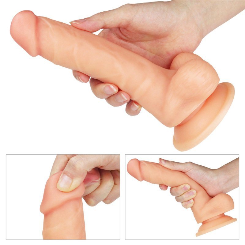 Realistyczne dildo z uprzężą strap-on 19 cm