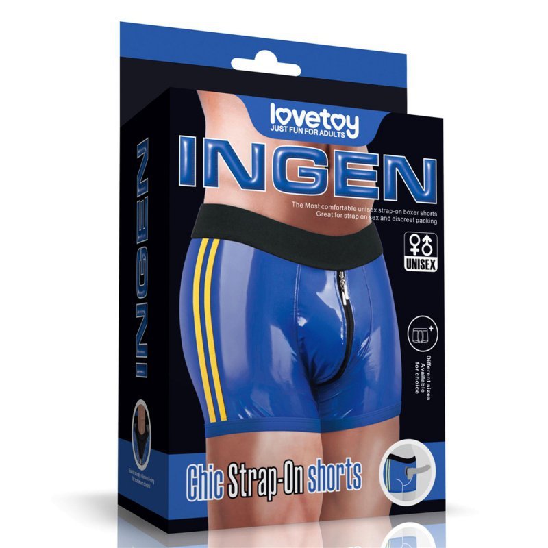 Bokserki strapon weetlook Chic Strap-On (40 - 43 inch waist) niebieskie