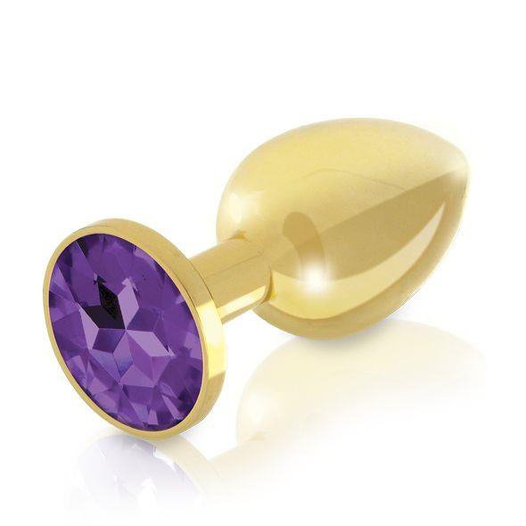 Zestaw eleganckich zatyczek analnych z diamentem złoty 3 szt