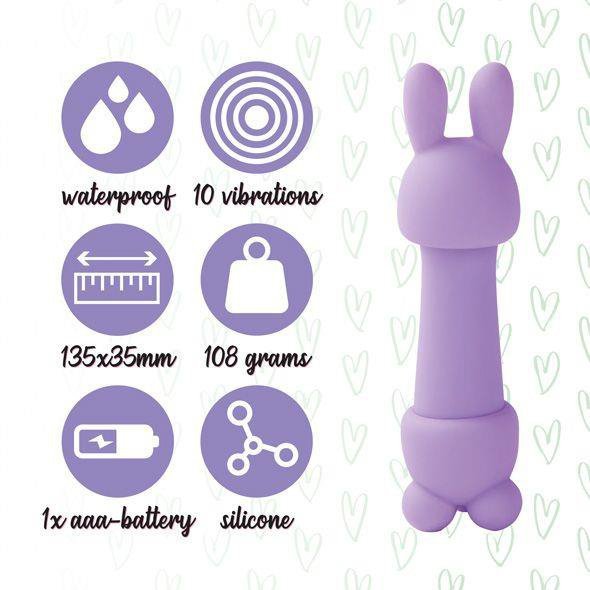 Uroczy masażer króliczek z nakładkami FeelzToys Mister Bunny fiolet