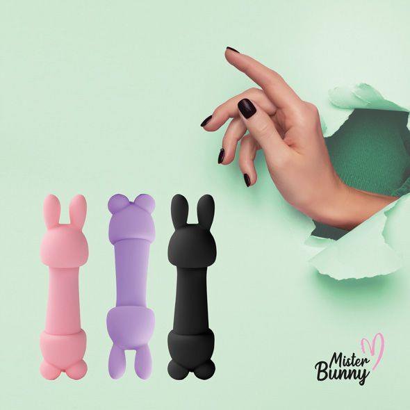 Uroczy masażer króliczek z nakładkami FeelzToys Mister Bunny fiolet