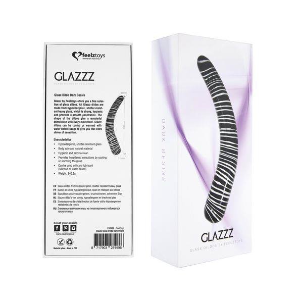 Szklane profilowane dildo zakrzywione 19 cm 