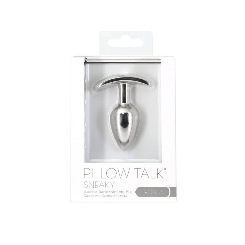 Pillow Talk - sneaky stainless steel butt plug with swarovski crystal
