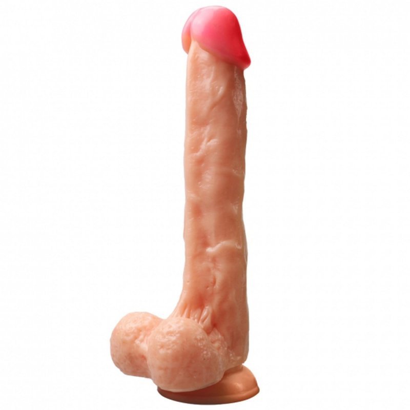 Realistyczne duże dildo z jądrami 25,5 cm