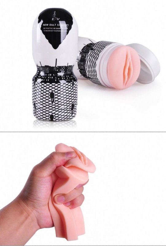Whiteblack  flesh masturbator cup