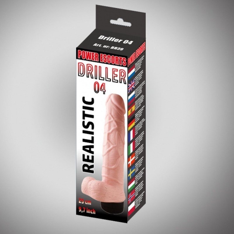 Realistyczne dildo wibrator z jądrami 20 cm 