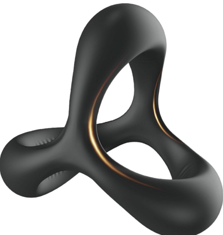 Pierścień erekcyjny Ring 3in1 cockring black
