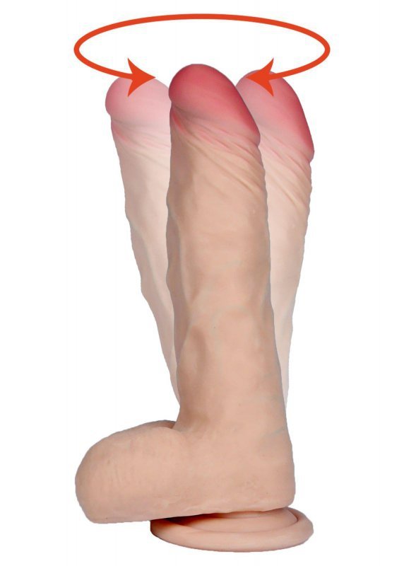 Miękki realistyczny wibrator rotacje dildo z jądrami na pilota 19cm