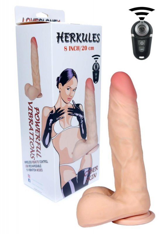 Realistyczne dildo wibrujące cyber skóra z pilotem 20 cm