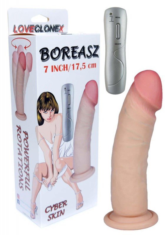 Wibrator miękki realistyczny obrotowy na pilota 17cm