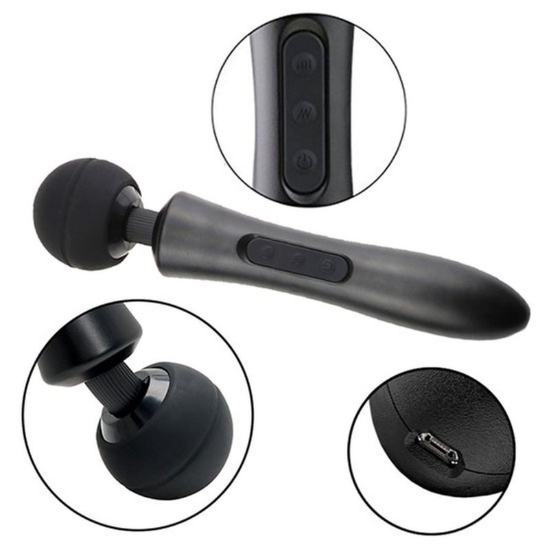 Stymulator massager ultra powerful -big usb black 20 function