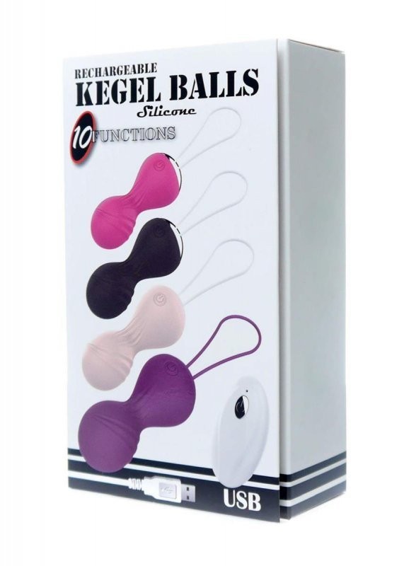 Kulki vibrating silicone kegel balls usb 10 function / remote control -purple