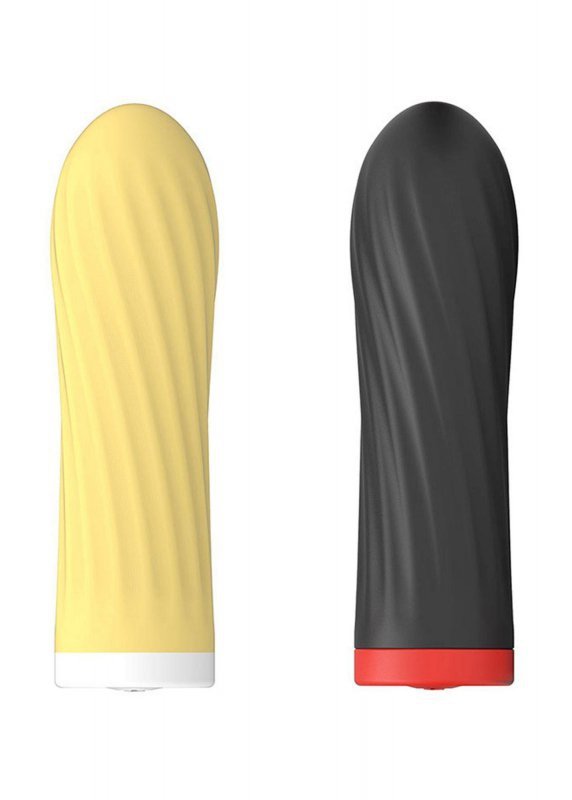 Mini wibrator ze stymulującymi rowkami kieszonkowy czarny