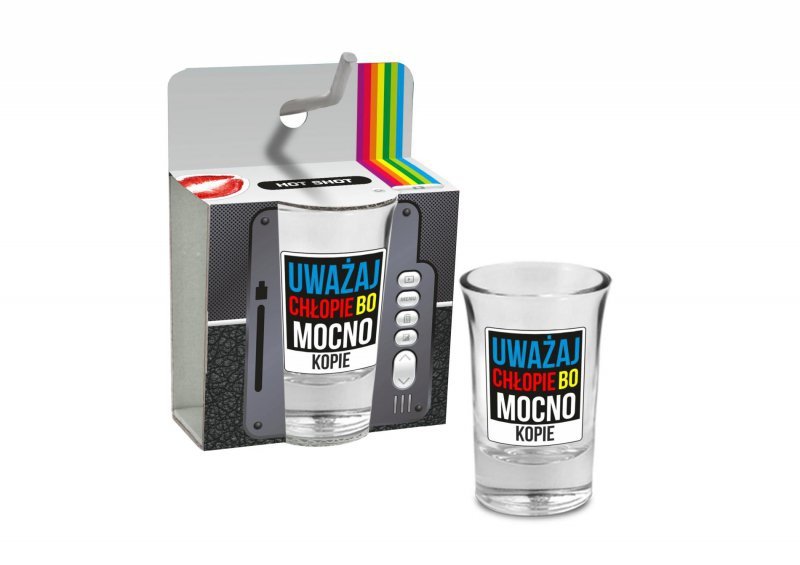 Kieliszek do wódki 35ml - Uważaj chłopie bo mocno kopie