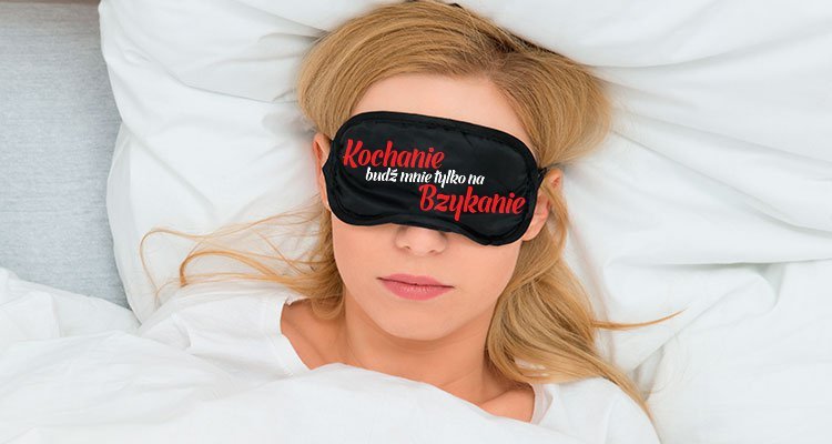 Maska z napisem Kochanie Budź Mnie Tylko Na Bzykanie