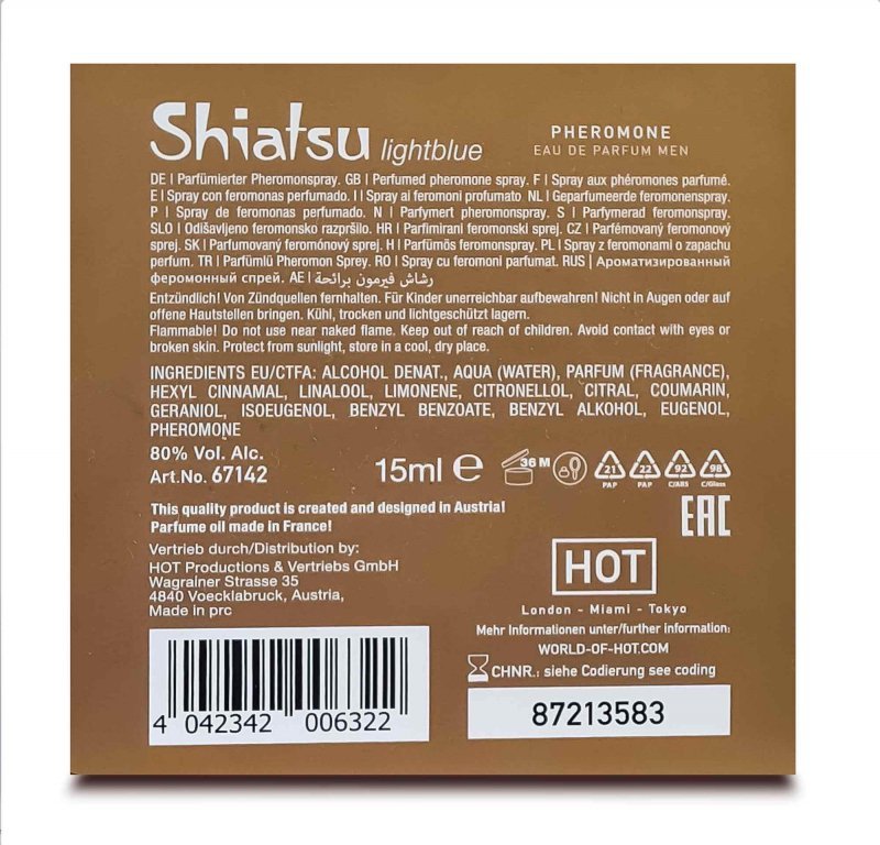 Perfumy z feromonami dla niego Shiatsu Pheromon Fragrance man lightblue 15 ml