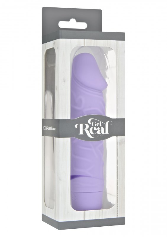 Żylasty naturalny wibrator fioletowy 15,5 cm