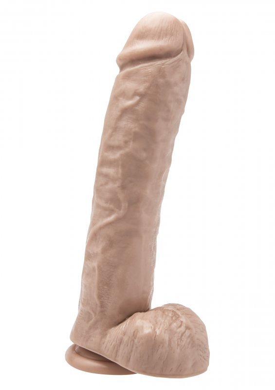 Duże realistyczne dildo z jądrami na przyssawce 28 cm