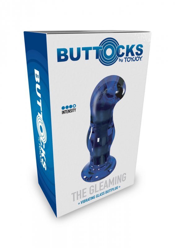 The gleaming glass buttplug blue
