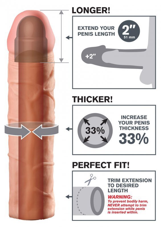 Realistyczna nakładka wydłużająca penisa przedłużka XXL penetrator 