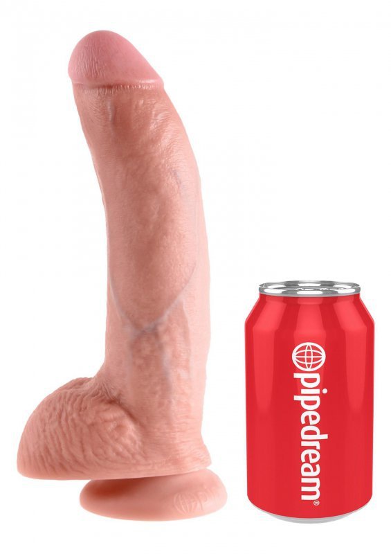 Realistyczne zakrzywione dildo penis na przyssawce 23 cm