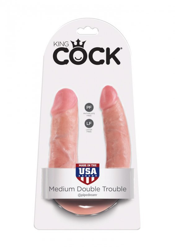 Dildo do pochwy i pupy podwójne cieliste 