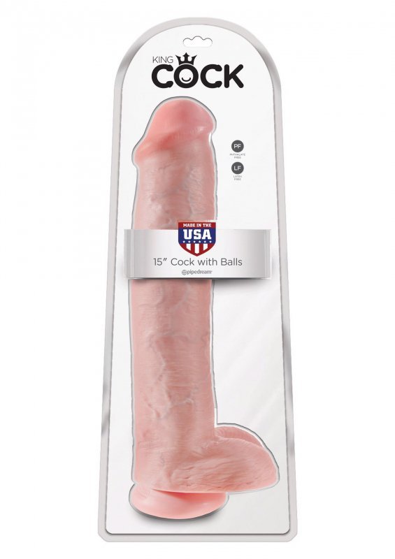 Dildo king cock 15&quot;&quot;&quot;&quot; with balls flesh