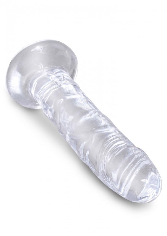 Dildo bez jajek na przyssawce clear 15 cm