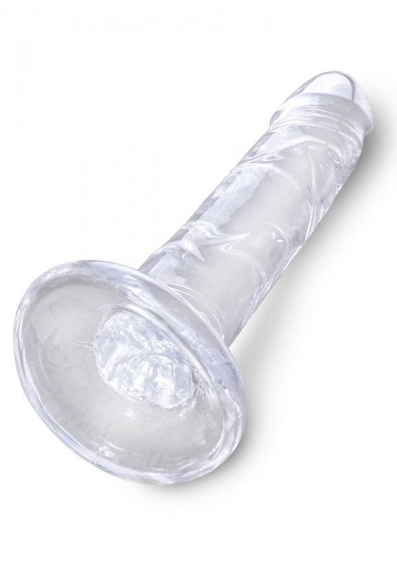 Dildo bez jajek na przyssawce clear 15 cm
