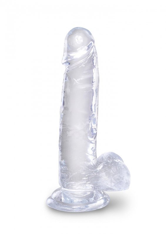Dildo z jajkami na przyssawce żelowe 19,5 cm
