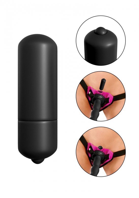 Wibrujący strap-on z uprzężą FF Vibrating Strap-on Set - Pink