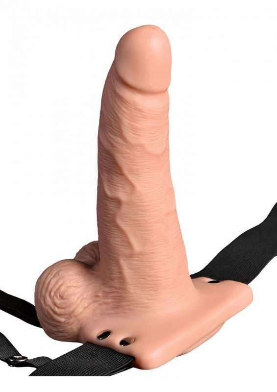 Realistyczna proteza penisa dildo z jądrami strap on z funkcją wibracji