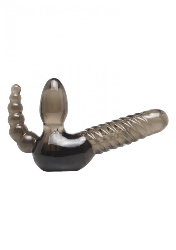 Strap-on dopochwowo analny prążkowane dildo sonda analna dla lesbijek