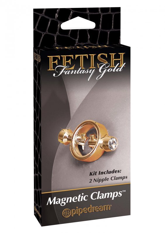 Eleganckie złote zaciski na sutki FF Gold Magnetic Nipple Clamps